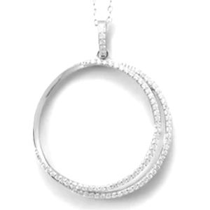 ECLIPSE RHODIUM PLATED CZ NECKLACE